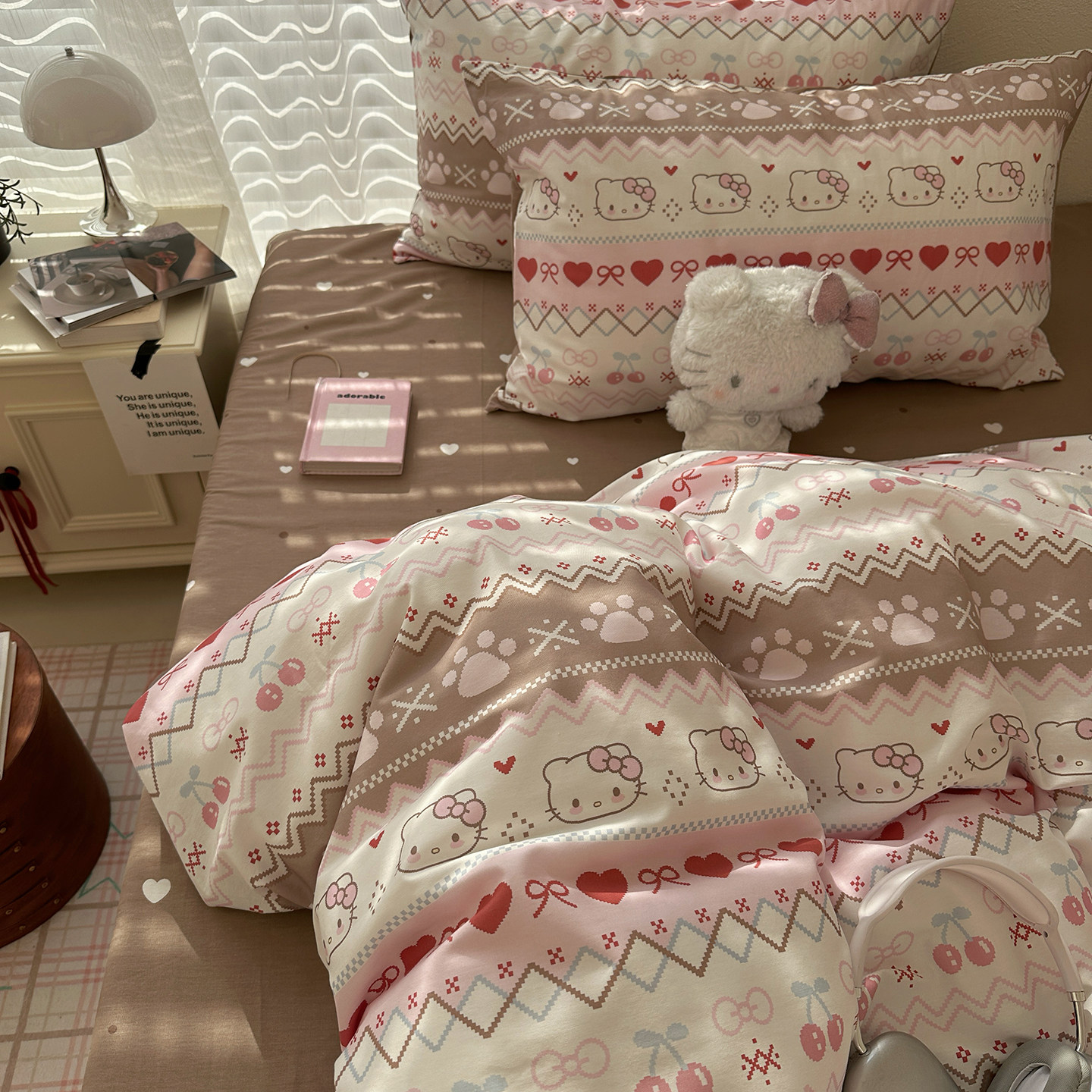 ins网红款卡通纯棉四件套100全棉被套床单宿舍学生三件套床上用品,床上用品,床品套件/四件套/多件套,淘宝优惠券,粉丝福利购,淘宝优惠卷