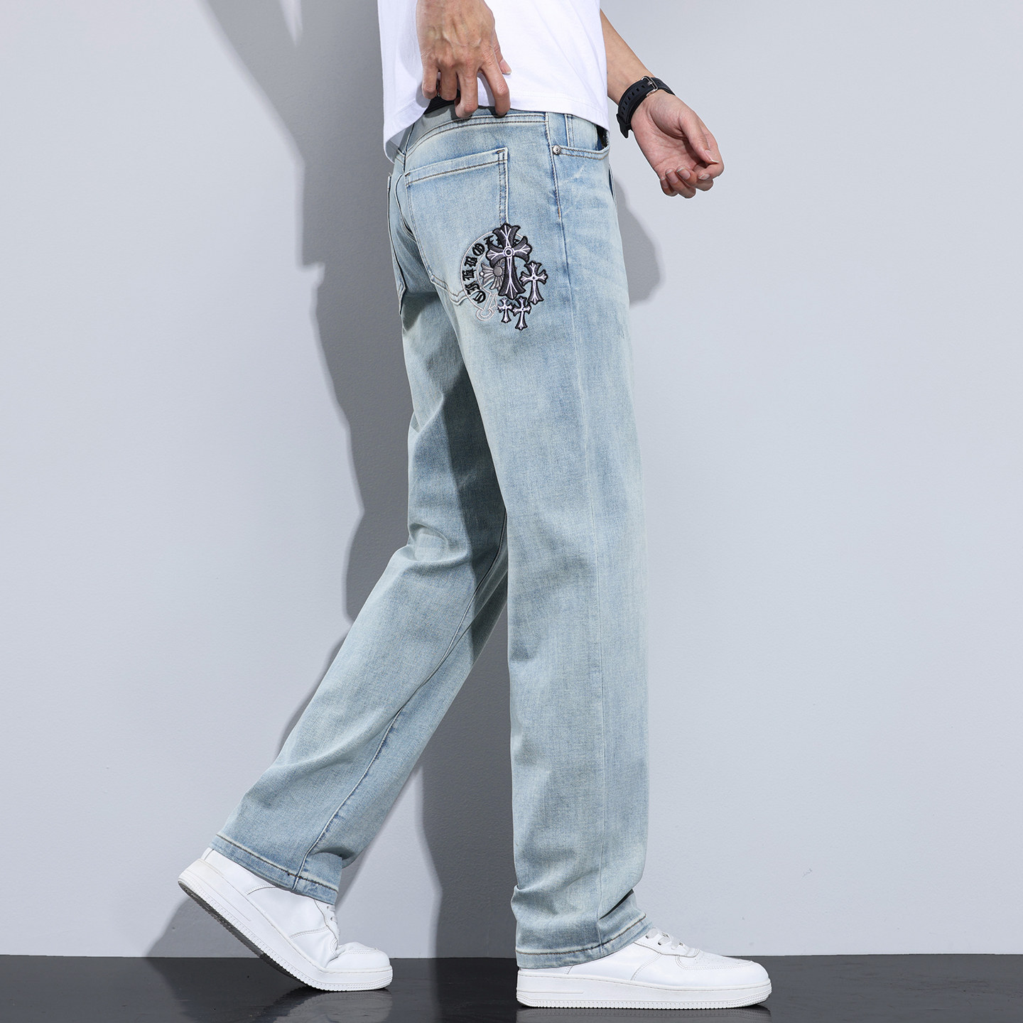 2026新款浅色牛仔裤男款直筒宽松夏季薄款男士裤子男裤潮牌高级感