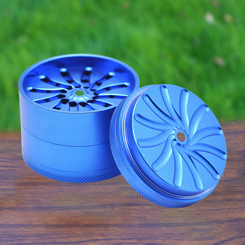 跨境四层63mm铝合金磨烟无齿旋转刀片碎烟草药粉碎研磨器grinder