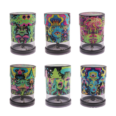 升级款链条电动按压式磨烟器大功率uv彩印grinder烟具碎烟研磨器