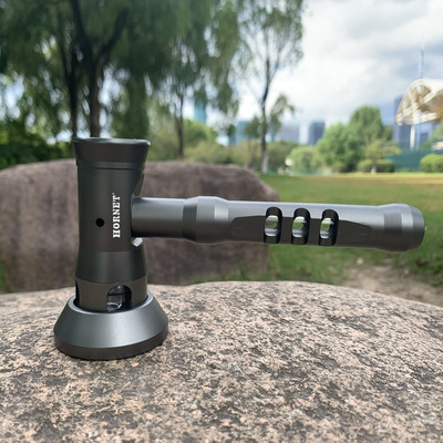 新款跨境金属烟斗礼盒包装航空铝玻璃烟锅金属烟斗锤子造型pipe