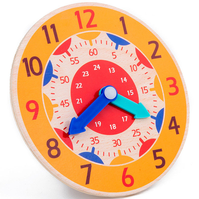 木制认知时钟模型木早教时钟玩具