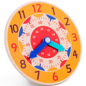 热卖 木质玩具儿童时钟教具宝宝认知时钟数字时钟早教益智钟表模型