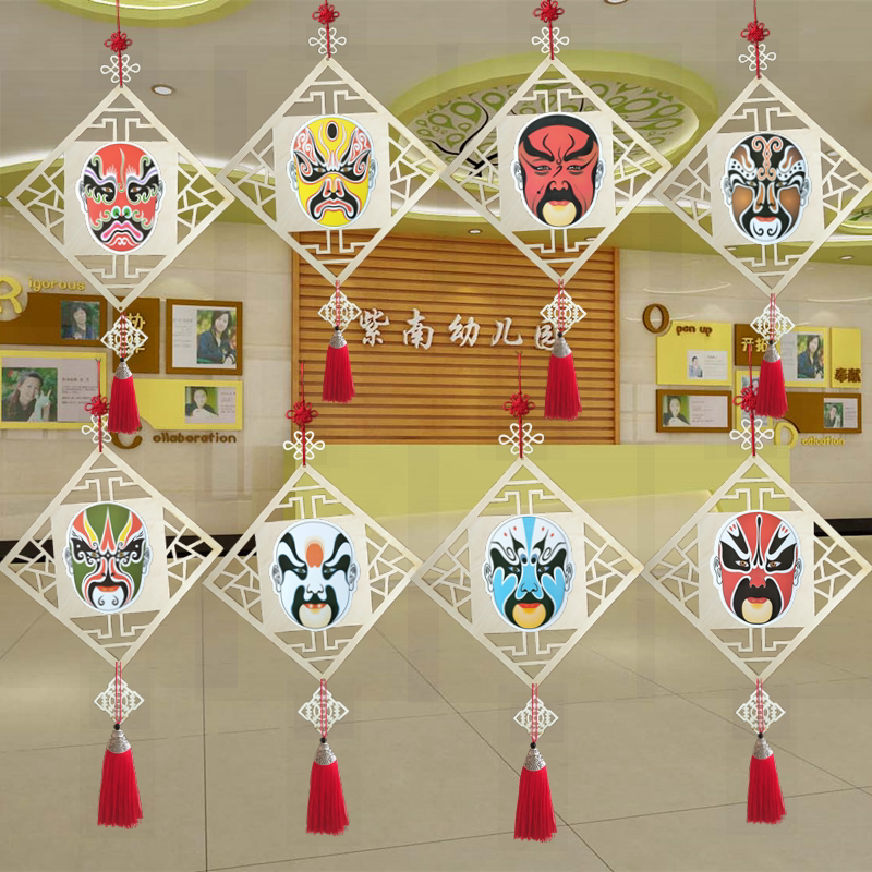 特色生肖卡纸青花瓷室内文化吊饰