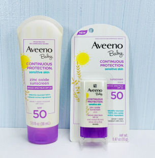 美国Aveeno艾惟诺宝宝婴幼儿童物理隔离防晒面霜SPF50乳液便携棒