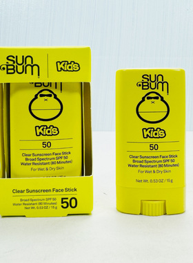 现货美国Sun Bum儿童面部低敏防水滋润海滩防晒棒SPF50成人可用