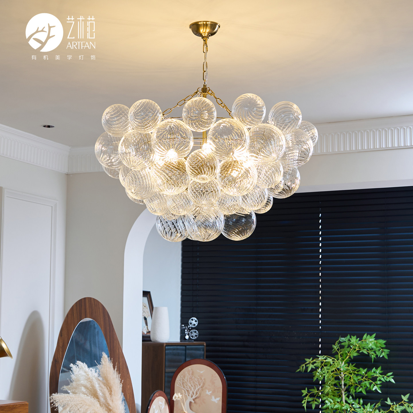 美式RH漩涡玻璃泡泡球吊灯衣帽间主卧室灯法式Murano穆拉诺灯具,家装灯饰光源,客厅吊灯,淘宝优惠券,粉丝福利购,淘宝优惠卷