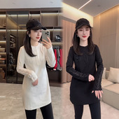 欧货镂空花袖 显瘦百搭上衣 休闲修身 中长款 T恤女2026早春网红新款