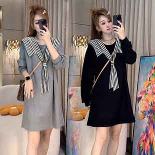 学院风百搭宽松时尚 2026年秋季 显瘦休闲连衣裙中长款 韩版 女裙 新款
