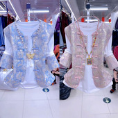 中式 盘扣提花复古马甲圆领打底两件套 女2026早春新款 国风时尚 套装