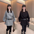 加绒卫衣裙 气质收腰显瘦长袖 时尚 设计感腰带连衣裙女2025秋冬新款