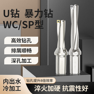 U钻快速钻暴力钻SP喷水钻头WC