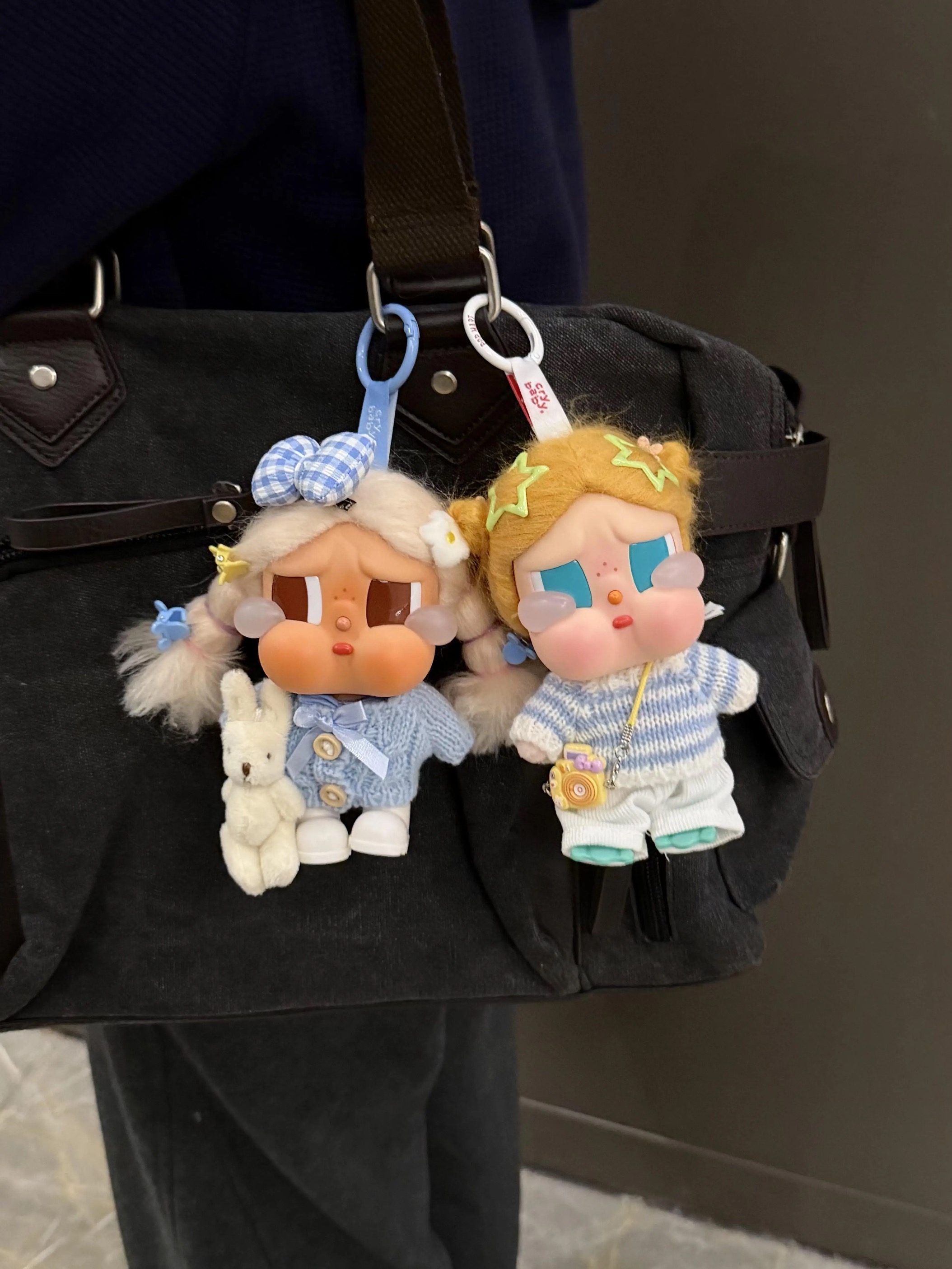 冬日奶蓝针织套装哭娃度假Vacation搪胶毛绒咕噜咕噜蓝兔子毛衣