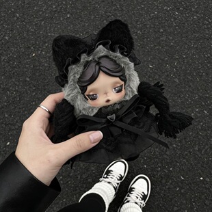 仅娃衣~sp星期三娃衣搪胶Skullpanda不眠暗黑天使衣服sp黑色娃衣