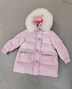 撤柜正品女童羽绒服110码高品质精品中长款厚实冬季外套送礼标全