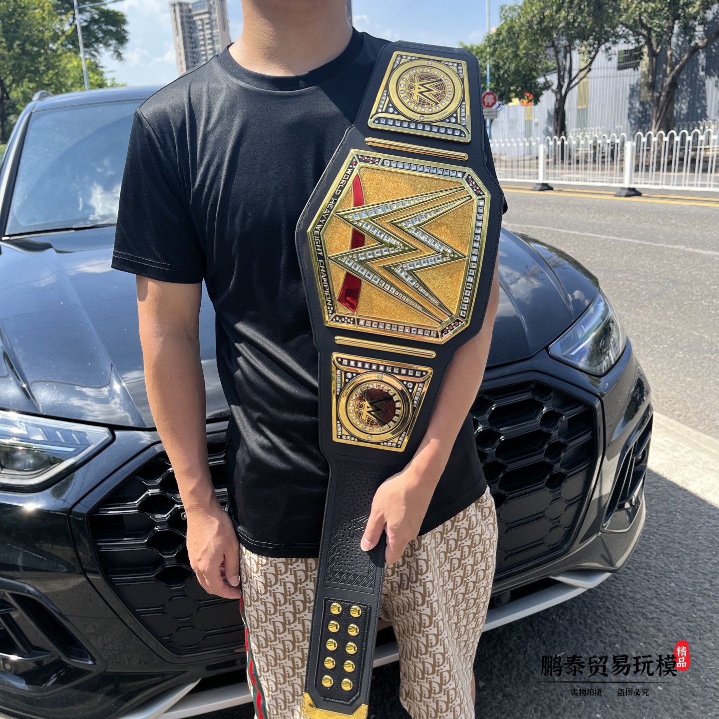 thumbnail for United States Wrestling WE Heavyweight Gold Belt Boxing Fighting Champion Belt Senna Undertaker Souvenir Figurine