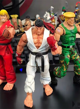 neca街头霸王 街霸 隆 肯 古烈 春丽 豪鬼 7寸超可动模型手办玩具