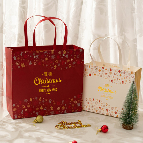 圣诞节礼物铆钉烫金礼品袋森屿叶