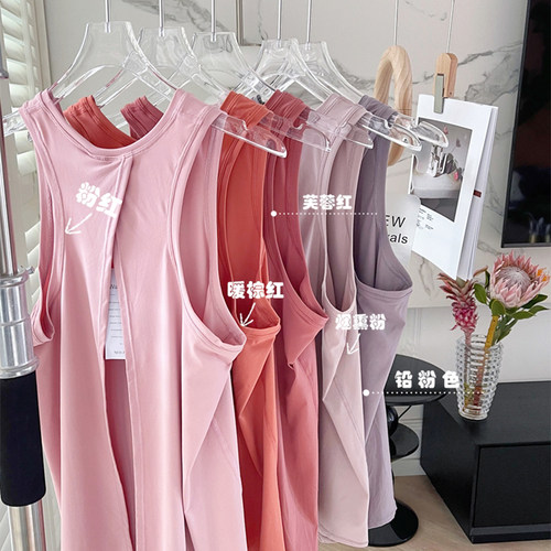 无袖运动背心开叉绑带无袖罩衫