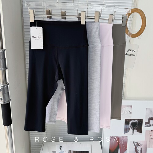 小个子天菜~七分瑜伽裤女高腰收腹提臀紧身打底裤跑步训练健身裤