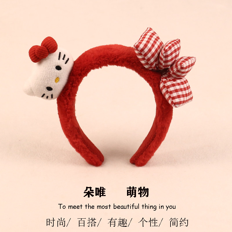 创意立体KT猫蝴蝶结发箍超萌卡通kitty猫咪发卡卖萌拍照表演头饰