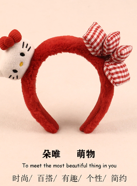 创意立体KT猫蝴蝶结发箍超萌卡通kitty猫咪发卡卖萌拍照表演头饰