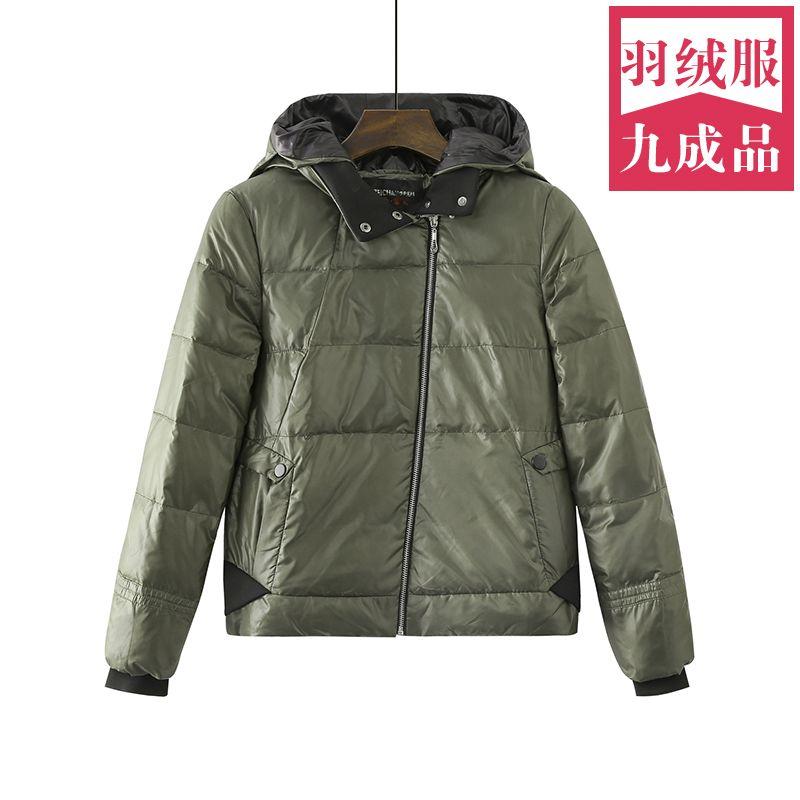 女士短款连帽羽绒服九成品衣皮面包服翻新订做半成品衣壳清仓处理