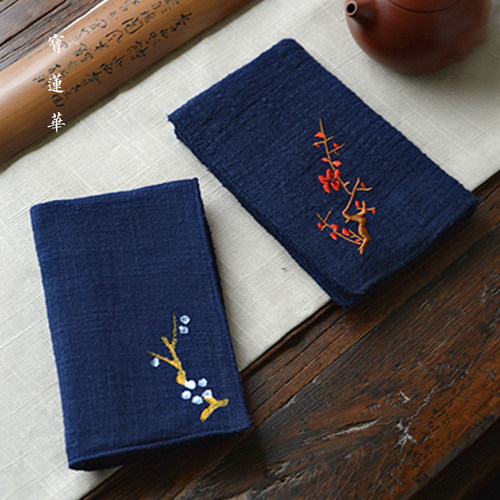 四层加厚手工茶毛巾棉麻茶巾