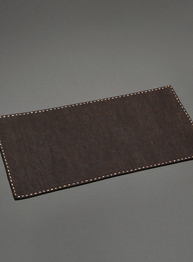 刺子绣边香云纱老料方茶席 手工制布茶席 隔热布垫茶杯垫壶垫茶垫