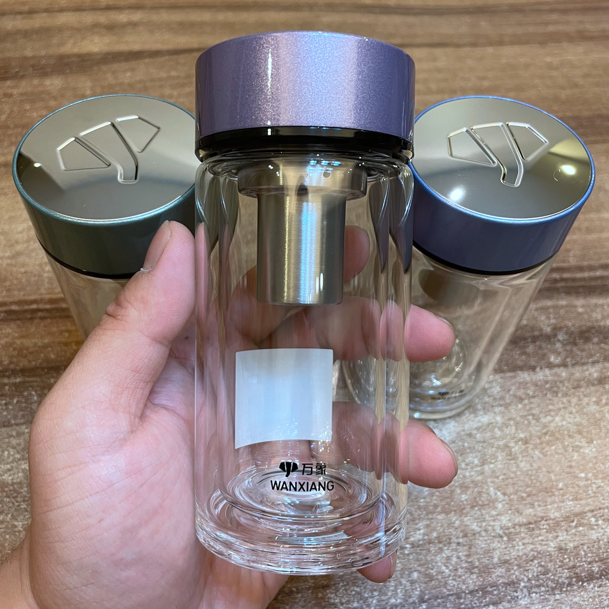 万象双层玻璃杯mini带滤网过滤