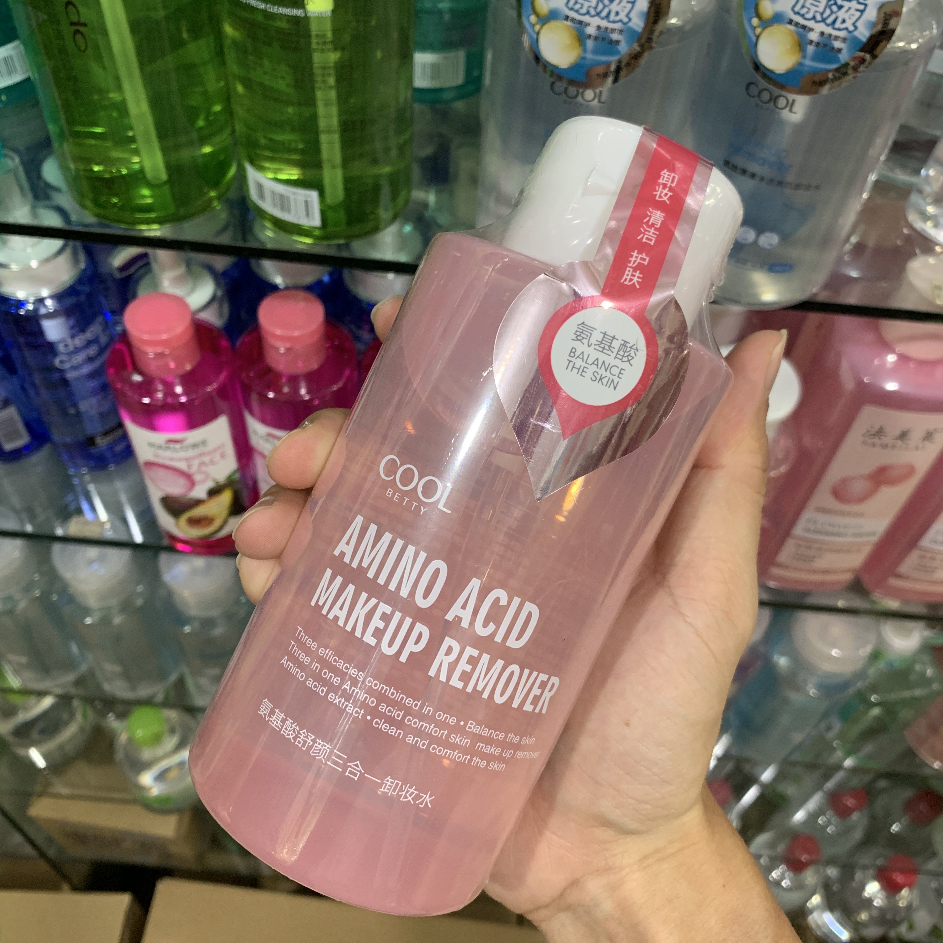 俏美人氨基酸舒颜三合一卸妆水脸部温和清洁 眼唇脸三合一 500g