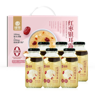 绿帝鲜炖银耳露228g*6瓶装红枣枸杞即食银耳羹木瓜饮品饮料