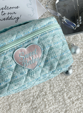 定制logo情人节伴手礼少女刺绣化妆包ins风便携大容量拉链收纳包