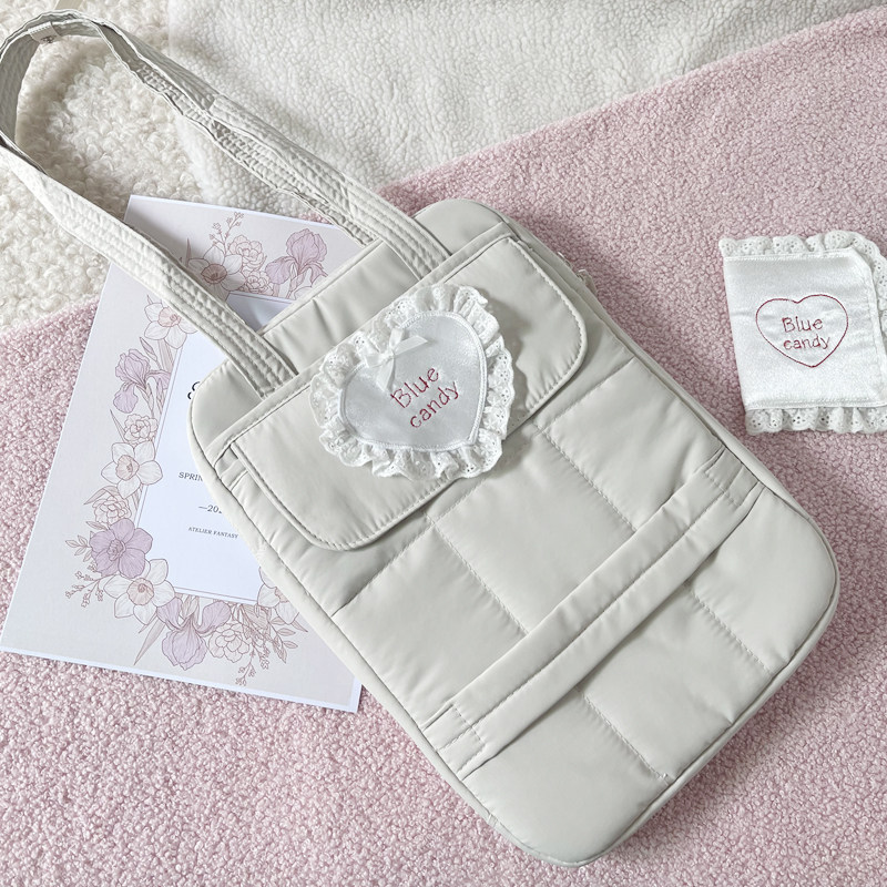 免费定制刺绣 平板电脑包 15寸ins风 百搭 蕾丝萝莉仙女包韩