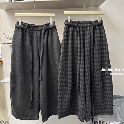 加绒加厚系带气球裤八分裤