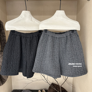 女冬冬季 靴裤 保暖加绒加厚显瘦休闲裤 短裤 阔腿裤 韩里韩气麻花短裤