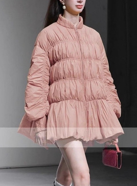 小众轻奢洋气外套女入冬漂亮衣服时尚休闲减龄灯笼袖宽松A摆羽绒