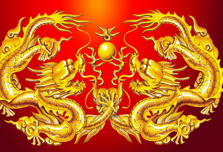海报装饰画 龙图案 中国龙游戏龙精美高清照片图片 家居客厅装饰