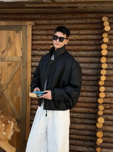 90绒休闲羽绒服男装冬季痞帅百搭立领外套上衣潮牌宽松韩系短皮衣