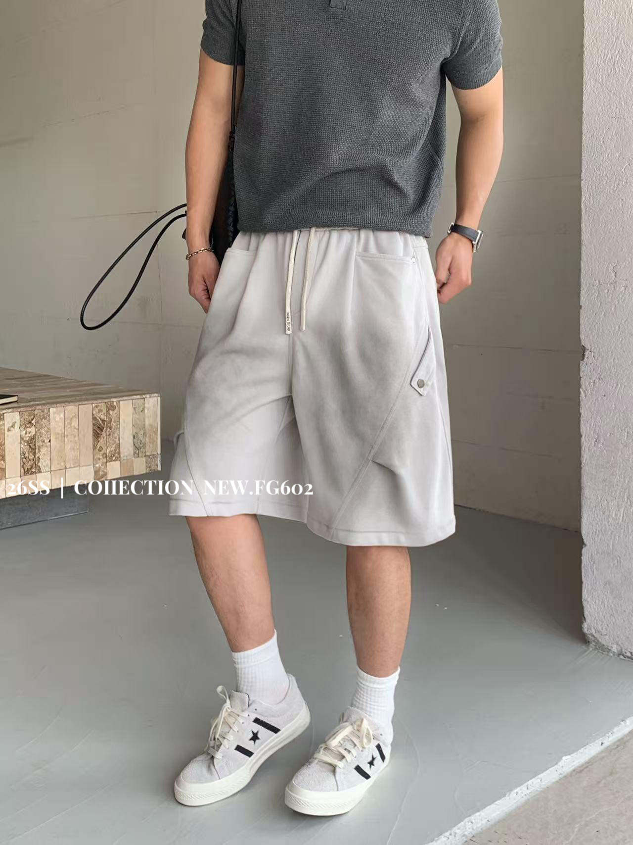 实体店夏季男新款简约休闲裤韩版宽松休闲短裤潮流时尚百搭裤子