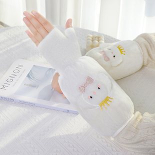 初中生写字手套女孩上学高中生女生学习护袖套学生冬天写作业专用