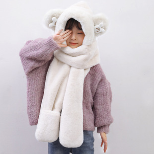 抗寒零下40度装备北方好看东北哈尔滨防寒帽子围巾一体儿童雪地帽