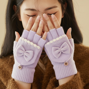 高品质冬季大童12到15岁初中生手套女孩写作业专用高中生女生写字