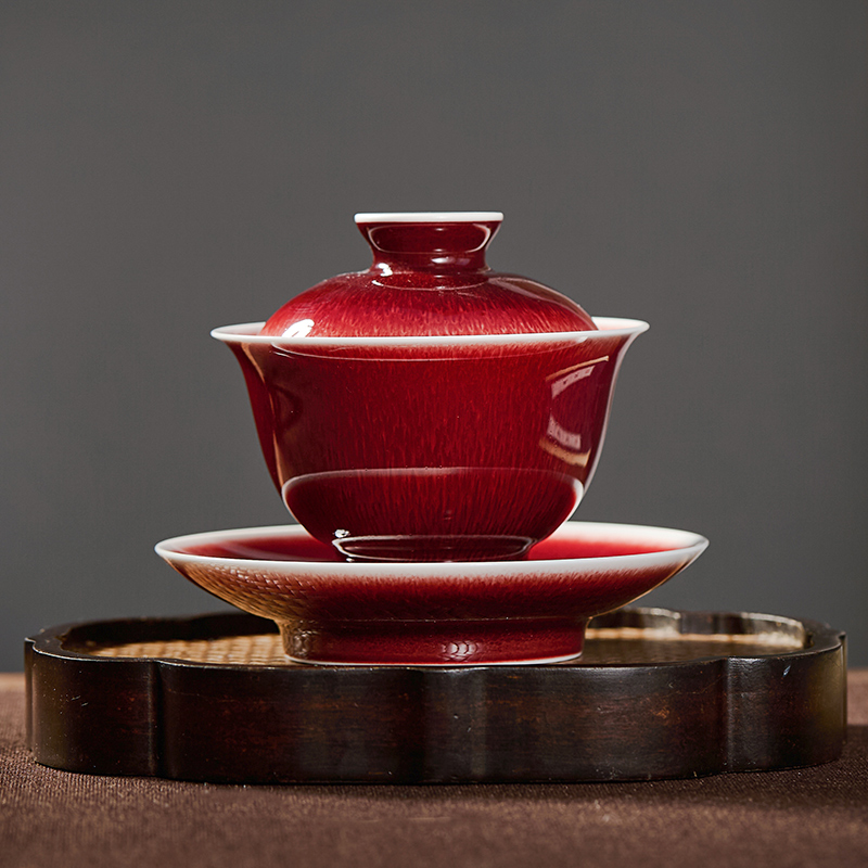 手工陶瓷高温颜色釉郎红釉