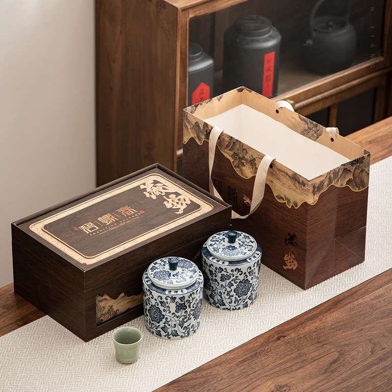 苏州洞庭山碧螺春茶叶包装空盒子高档空礼盒铁罐密封储存罐半斤盒