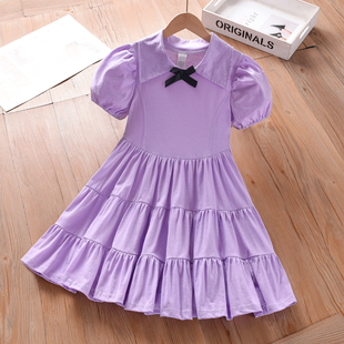韩版 女童夏季 连衣裙2026夏装 新款 裙子 小女孩公主裙女宝宝洋气短袖