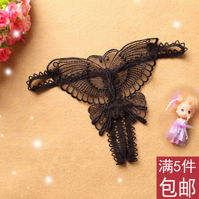 镂空透明低腰开档性感丁字裤