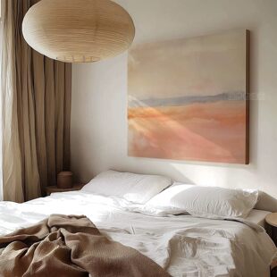 简约侘寂风手绘抽象油画红运当头客厅肌理装饰画卧室床头方形挂画