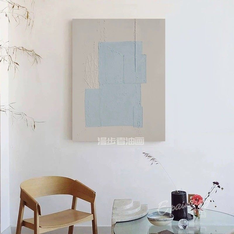 纯手绘油画现代工业风肌理抽象装饰画客厅玄关餐厅简约侘寂风挂画