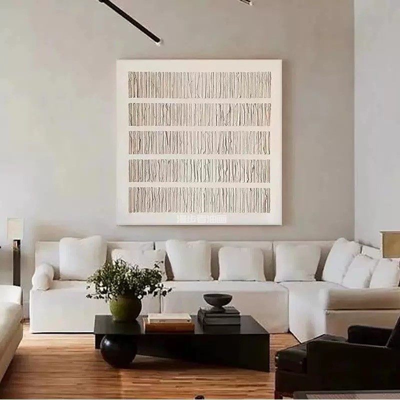 手绘油画现代客厅格调高级感肌理抽象装饰画餐厅卧室手工方形挂画